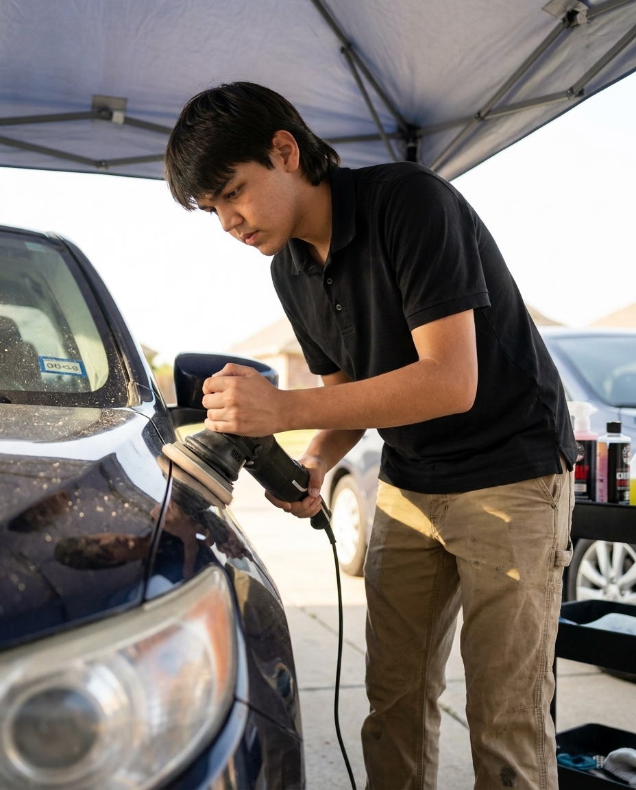 Isaiah, co-owner of Eleavar Detailing